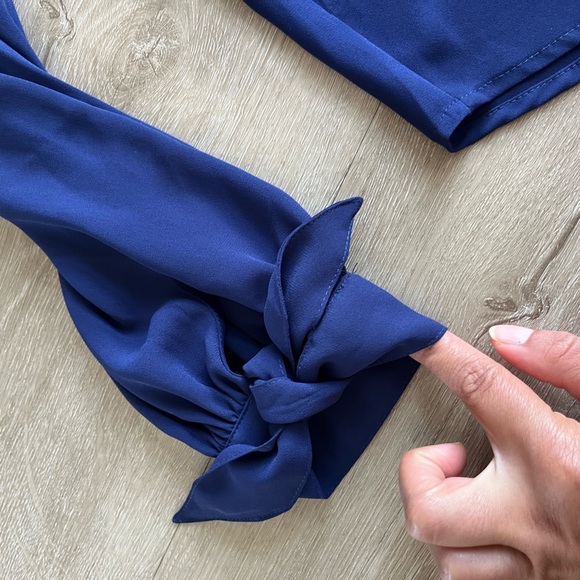 Express the Porto Fino shirt slim fit Blue Blouse Button Up SZ XS - Picture 2 of 7